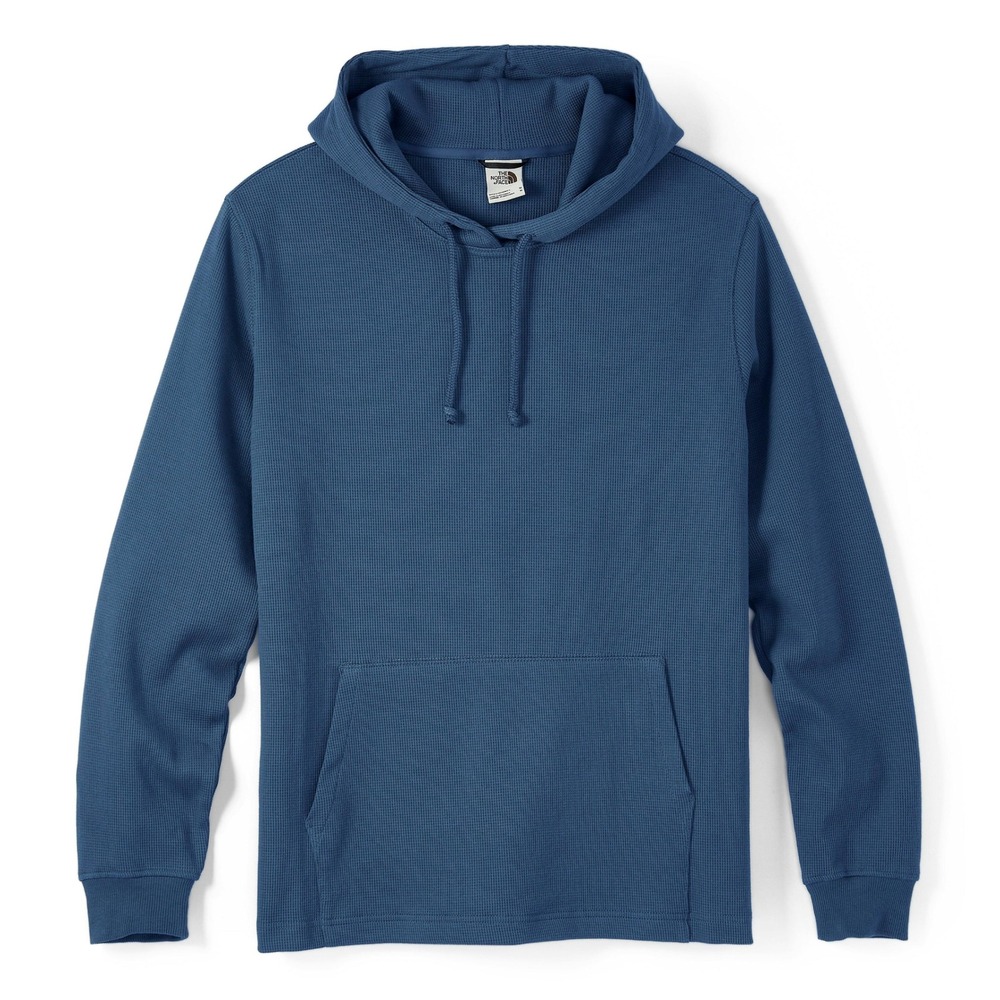 The North Face Mens Blue Waffle Knit Thermal Pullover Hoodie Size M